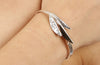 Classic Leaf Silver & 9ct Yellow Gold Bangle - Style 1 - KFDJewelleryCL18S