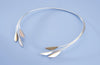 Classic Leaf Silver and 9ct Yellow & Rose Gold Torque - KFDJewelleryCL04S