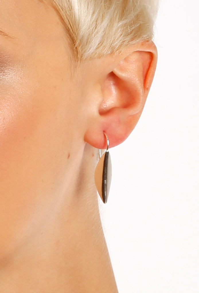 Small Drop Classic Leaf Earrings with Safety Hook Earrings - KFDJewelleryCL13