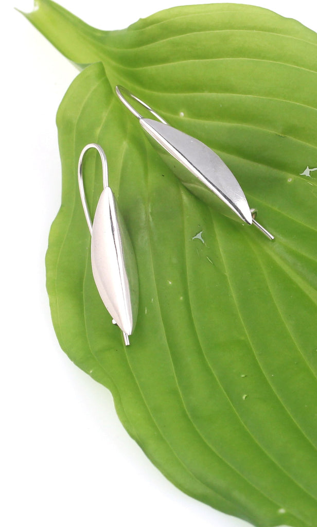 Small Drop Classic Leaf Earrings with Safety Hook Earrings - KFDJewelleryCL14