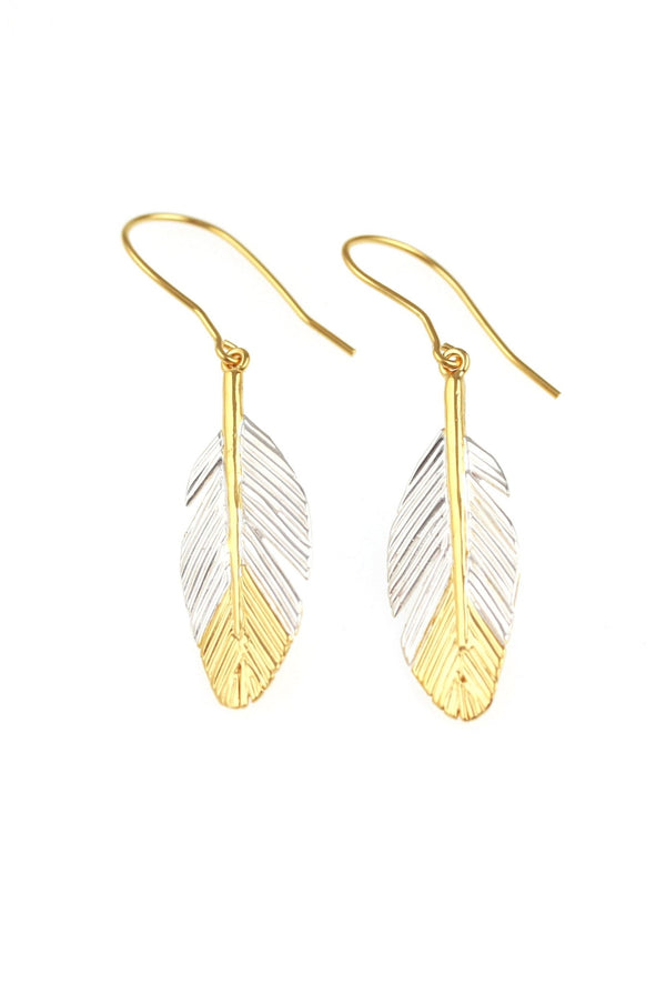 Small feather drop earrings - KFDJewelleryF10