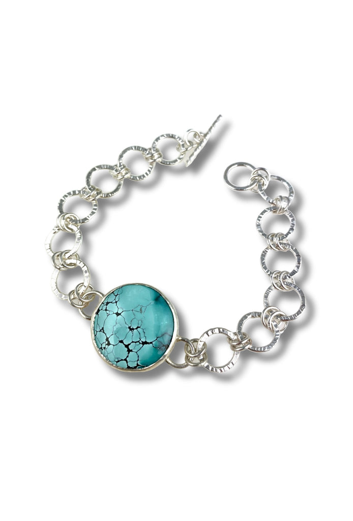 Turquoise sterling silver bracelet - KFDJewelleryTT12