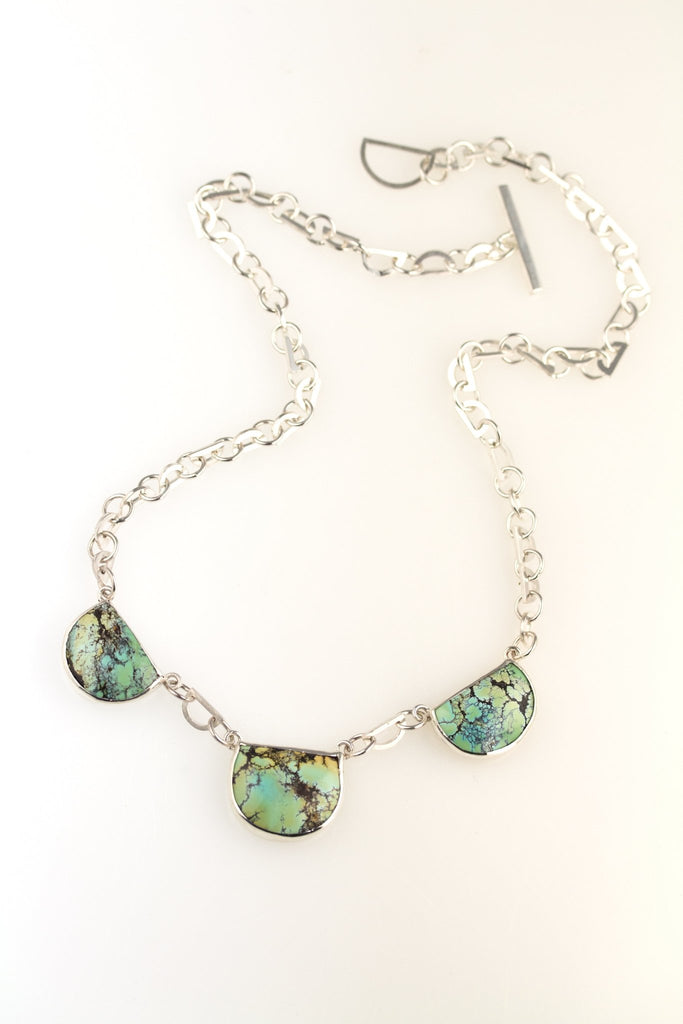 Turquoise Tranquility sterling silver necklace - KFDJewelleryTT11